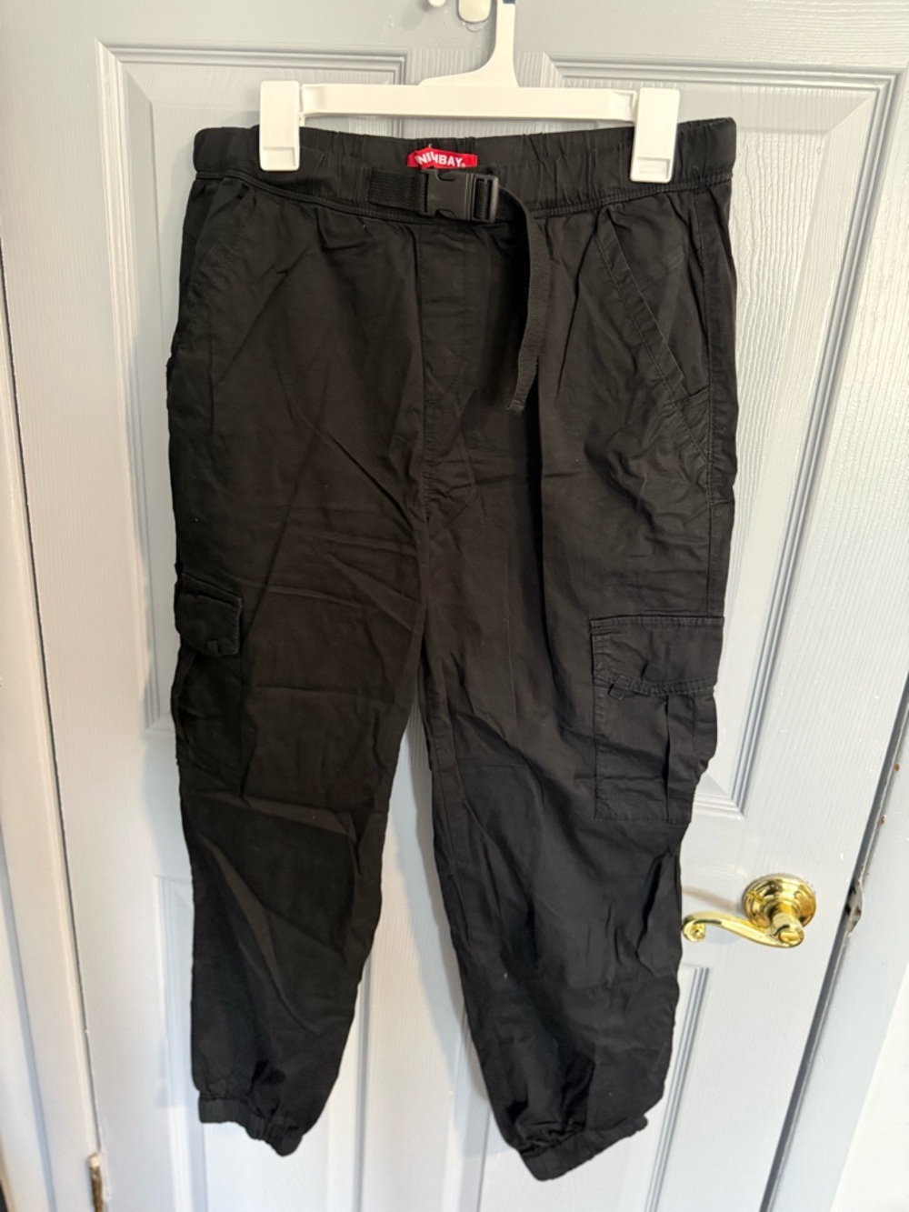 Womens Black Cargo Jogger Pants